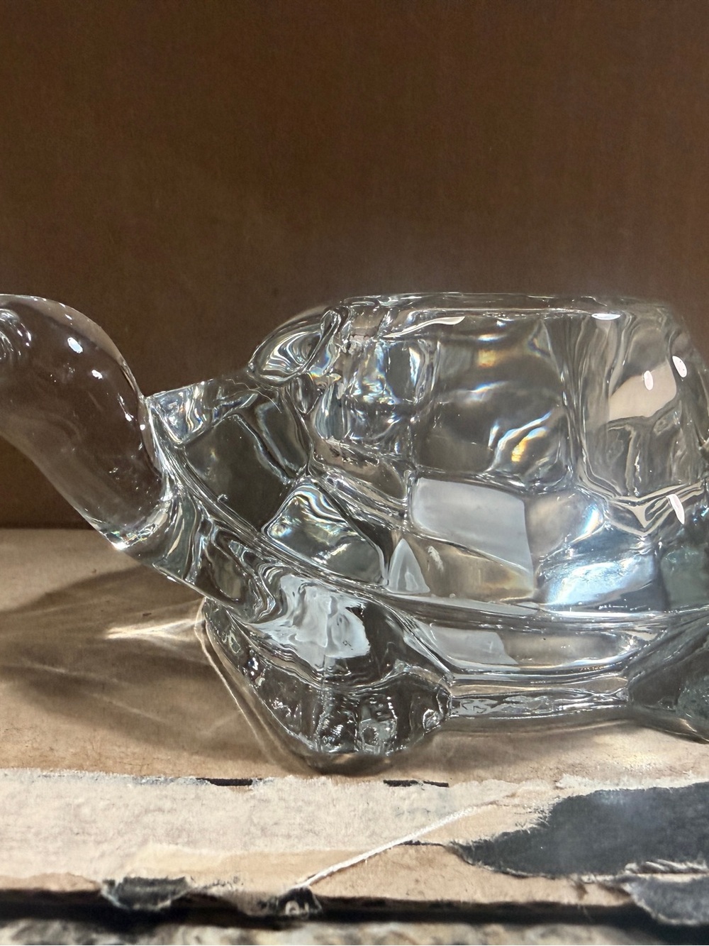 Clear Glass Turtle candle Figurine Decorative Accent